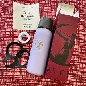 Ceres Chill Lavender Breastmilk Chiller Bottle + Lansinoh Pump Converter